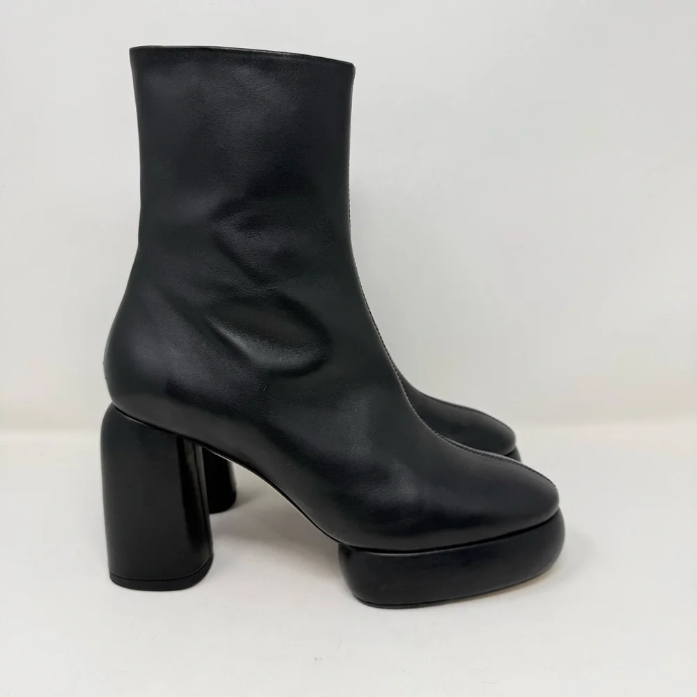 New Aeyde Emmy Boot In Black Leather Sz 38